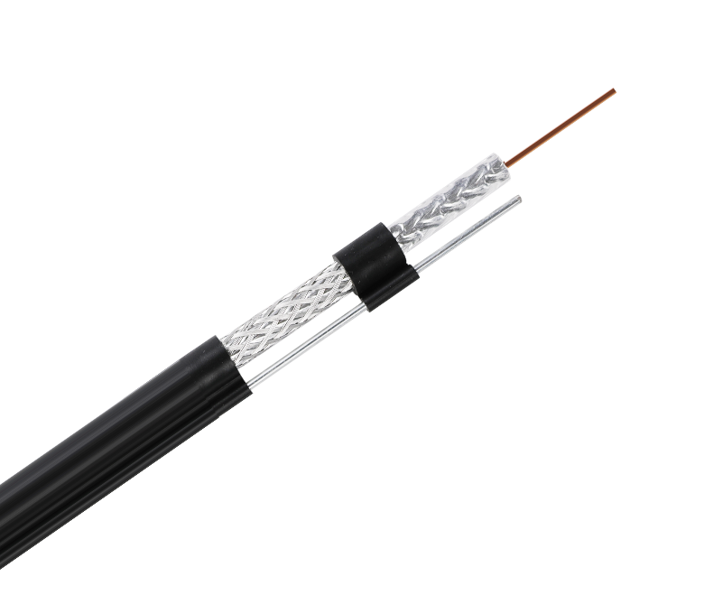 RG59M-serie 75 ohm standaard afgeschermde coaxkabel - enkele tape en gevlochten met Messenger