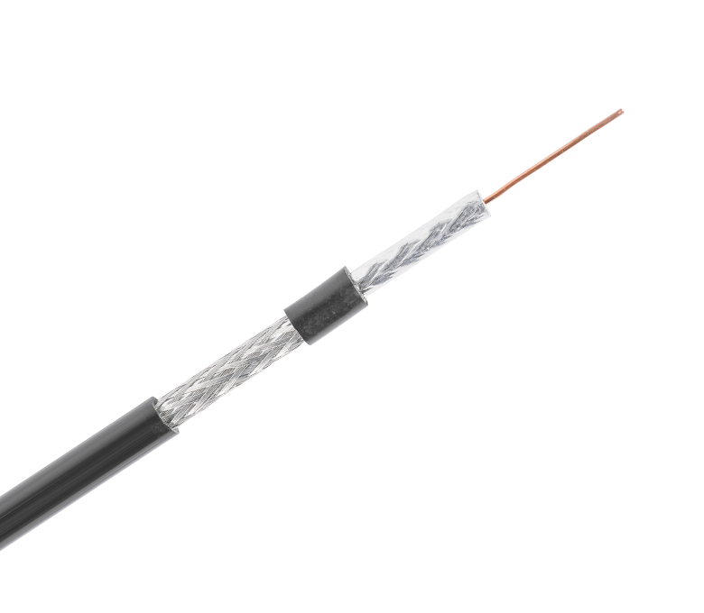RG6F-serie 75 Ohm standaard coaxkabel - enkele tape en gevlochten met gelei